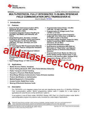 texas instruments rfid cards|TRF7970A data sheet, product information and support .